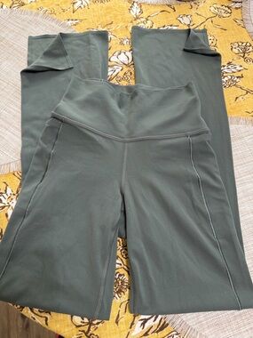 Athleta Olive Green High-Waist Stretch Leggings